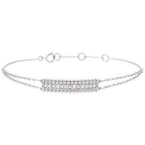 Bracelet Fleur de Sel - deux anneaux - or blanc 18 carats