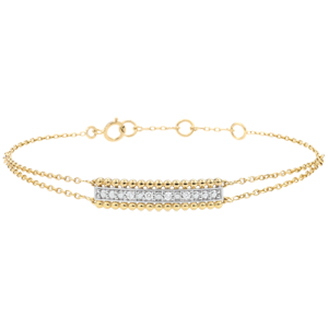 Bracelet Fleur de Sel - deux anneaux - or jaune 9 carats