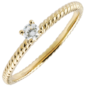 Bague Solitaire Corde d'or - or jaune 9 carats