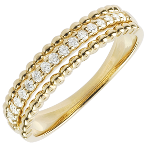 Ring Salty Flower - two rings - yellow gold - 18 carat
