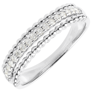 Ring Fleur de Sel - twee ringen - 18 karaat witgoud