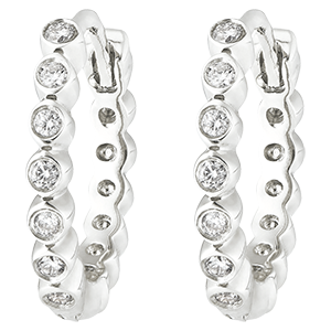 Pendientes Criollos Flor de Sal - Espuma Preciosa - oro blanco de 9 quilates y diamantes