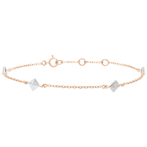 Bracelet Génèse - Diamants Bruts - or blanc et or rose 9 carats