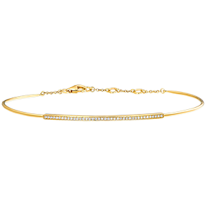 Freshness Bangle Bracelet - Precious Diamonds - yellow gold 9 carats and diamonds