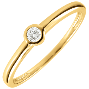 Bague Solitaire Mon diamant - or jaune 9 carats - diamant 0.08 carat