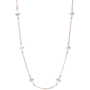 Collier Génèse - Diamants Bruts - or blanc et or rose 18 carats