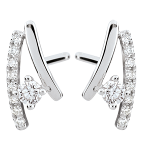 Boucles d'oreilles diamants Erina - or blanc 18 carats