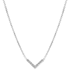 Necklace Abundance - Eve - white gold 9 carats and diamonds