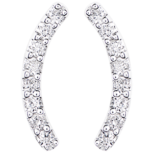 Boucles d'oreilles - Equilibrio - or blanc 18 carats et diamants