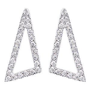 Boucles d'oreilles Equerre astrale - or blanc 18 carats et diamants