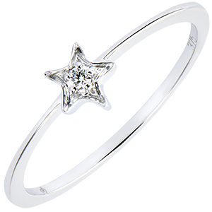 Ring Abundance- My star - white gold 9 carats and diamond