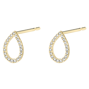 Fraîcheur Stud Earrings - Alpheus - 9 karat yellow gold and diamonds 