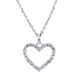 Pendant Abundance - Enchanted Heart - white gold 18 carats and diamonds