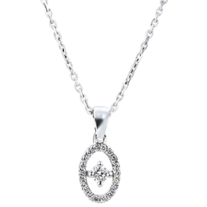 Pendant Abundance - Small Drop - white gold 18 carats and diamond