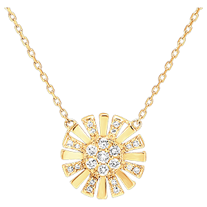 Collier Fraîcheur - Solaire - or jaune 9 carats et diamants