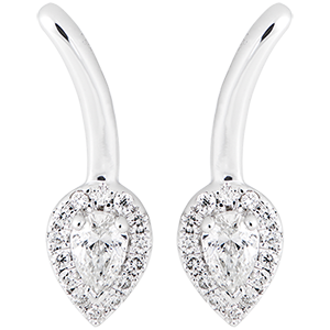 Boucles d'oreilles Bourgeon - or blanc 9 carats et diamants