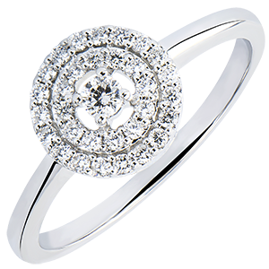 Engagement Ring Origin - Double Halo - white gold 9 carats and diamonds