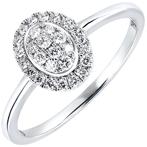 Engagement Ring Abundance - Cluster - white gold 9 carats and diamonds