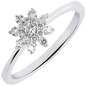 Ring Freshness - Peak Flower - white gold 18 carats and diamonds