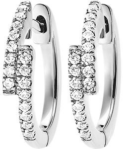 Freshness Earrings - Alba asymmetrical hoop earrings - 18-carat white gold and diamonds