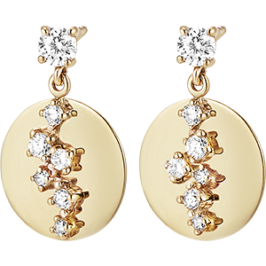 Freshness earrings- Andromede - 9 carat yellow gold and diamonds