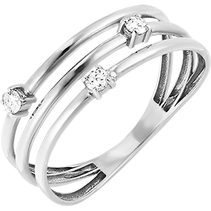 Freshness ring- Orion - 9 carat white gold and diamonds