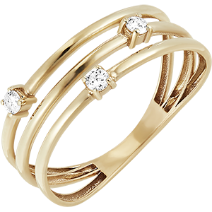 Freshness ring- Orion - 9 carat yellow gold and diamonds