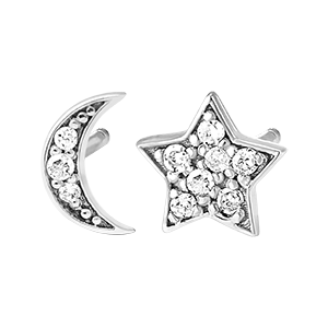 Boucles d'oreilles Fraîcheur - Sirius - or blanc 9 carats et diamants