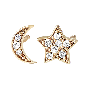 Freshness earrings- Sirius - 9 carat yellow gold and diamonds