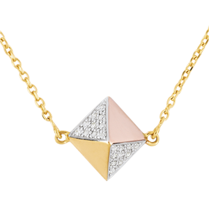 Necklace Genesis - Rough Diamond 3 golds - 18 carat
