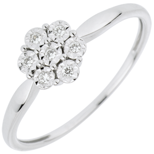 Freshness Solitair Ring - Flower Snowflake - 7 diamonds