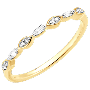 Bague Fraîcheur - Cascade Lumineuse - or jaune 9 carats et diamants