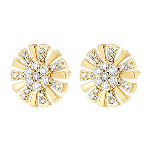 Freshness Studs - Solar - 18 carat yellow gold and diamonds