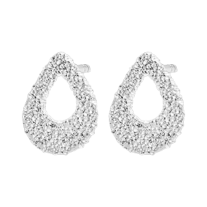 Boucles d'oreilles Puces Fraîcheur - Pira - or blanc 18 carats 