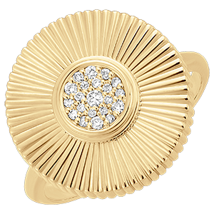 Anello Freschezza - Sol - oro giallo 9 carati e diamanti
