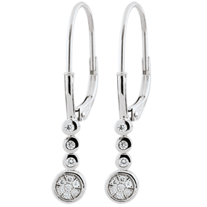 Orecchini diamante Irissa - Oro bianco - 9 carati - 20 Diamanti