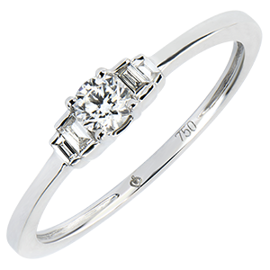 Anello di Fidanzamento Abbondanza - Jayne - oro bianco 18 carati e diamanti