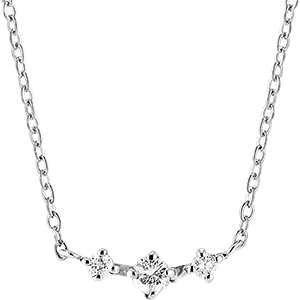 Collana Freschezza- Tara - oro bianco 9 carati e diamanti