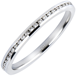 Anillo de Matrimonio Origen - Perlas de rocío - oro blanco de 18 quilates y diamantes