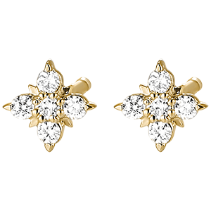 Pendientes Frescura - Pétalos preciosos - oro amarillo 18 quilates y diamantes