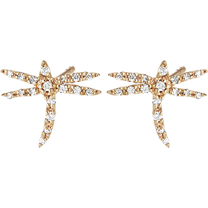Ohrringe Frische - Libellula - Gelbgold, 18 Karat, mit Diamanten