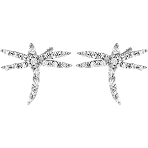 Ohrringe Frische - Libellula - Weißgold, 18 Karat, mit Diamanten