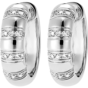 Earrings Genèse - Pura hoop earings - 18 carat white gold and diamonds 