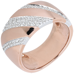 Anello Intenso - Oro rosa e Oro bianco - 18 carati Diamanti - 0.44 carati