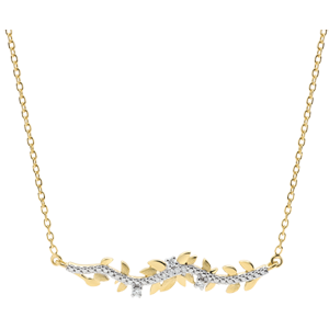 Collana Giardino Incantato - Fogliame Reale - Oro giallo - 9 carati - Diamanti