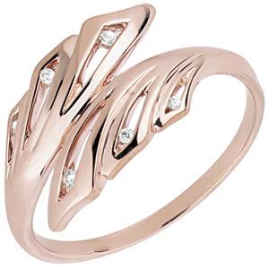 Anello Freschezza - Palme - Oro rosa - 18 carati - Diamanti - 0.032 carati