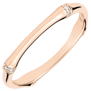 Anello Giungla Sacra - Multi diamanti 2 mm - oro rosa 9 carati