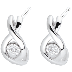 Pendientes Serpentinas - oro blanco 18 quilates y diamantes