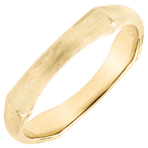 Ring Heiliger Urwald - 4 mm - 18 Karat gebürstetes Gelbgold