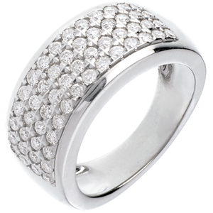 Inel Constelaţie - Astrală - model mare - aur alb de 18K - 1.01 carate - 56 diamante